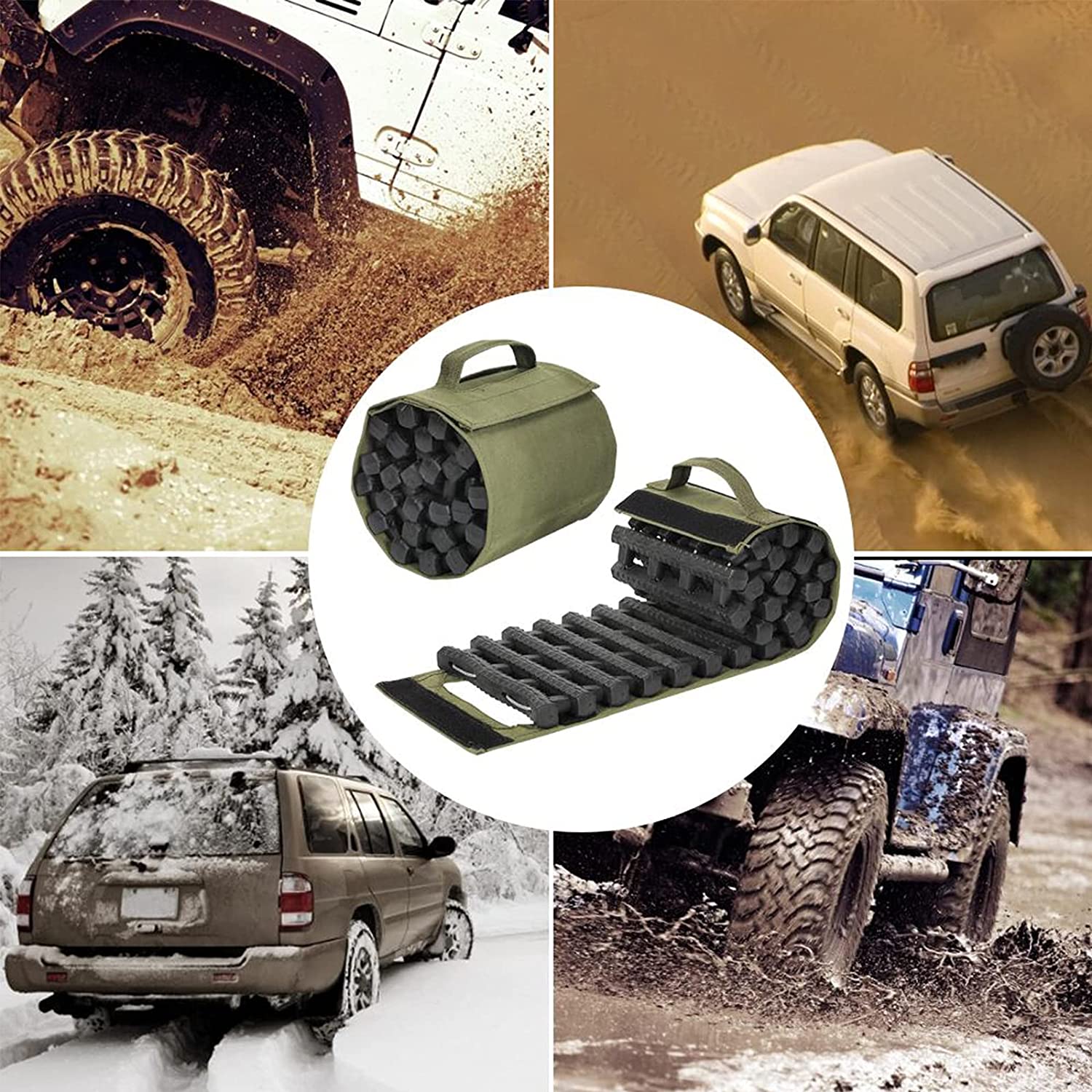 Planches De Traction Récupération 4x4 - Paire De Pistes Tout-terrain Avec Base Jack - Couleur Grise - Neuf